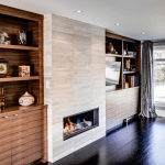 modern look with fireplace tiles